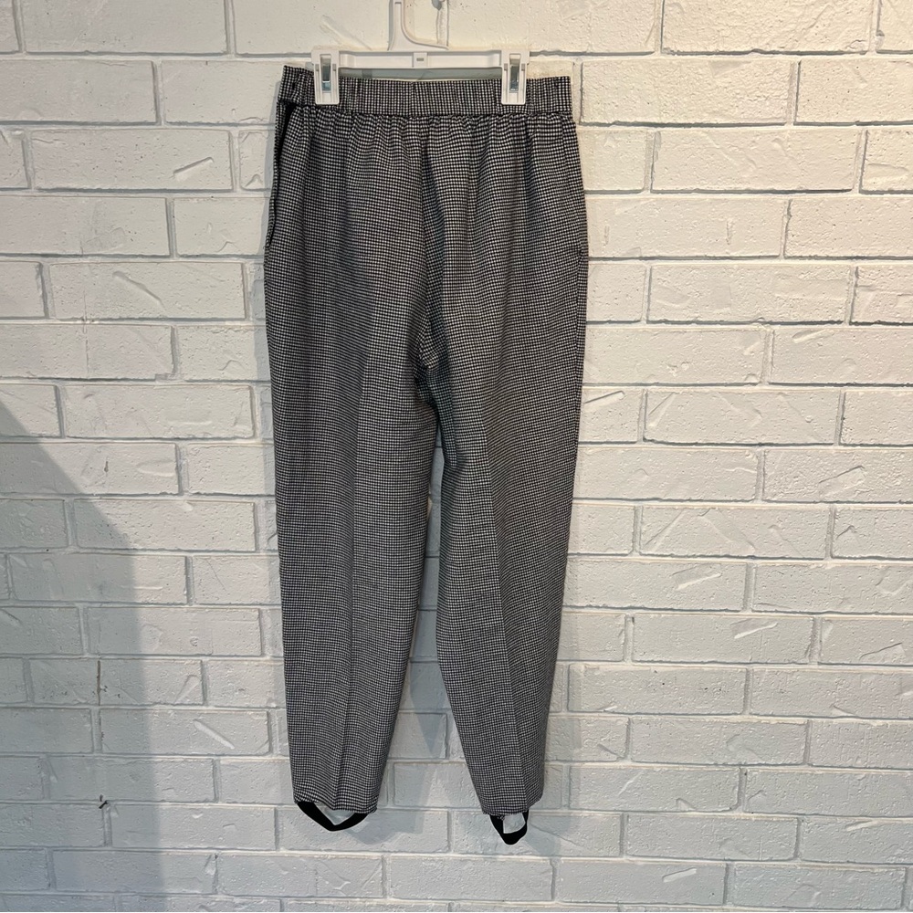 Vintage 90s Counterparts Black Herringbone Tapered Stirrup Pants Womens S - Picture 5 of 9